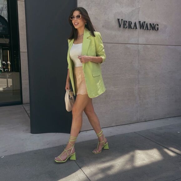 ASOS Raid Gorgeous lime green lace up sandals - Picture 5 of 8